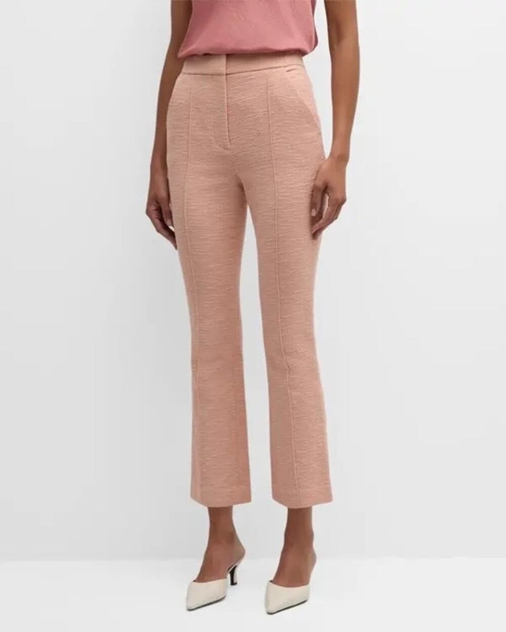 NWOT Veronica Beard Pink Tani High Waisted Straight Leg Textured Trouser Pants 8